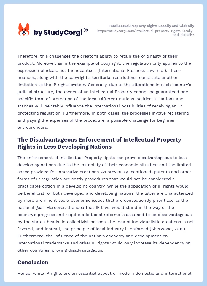 Intellectual Property Rights Locally and Globally. Page 2