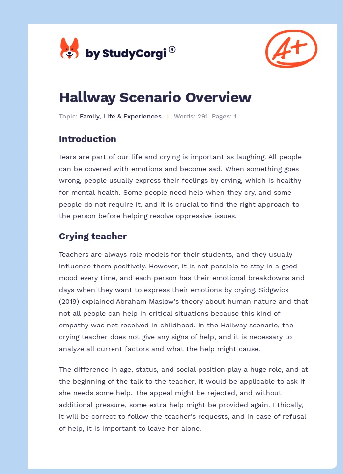 Hallway Scenario Overview. Page 1