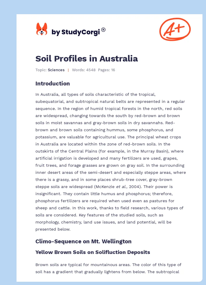 Soil Profiles in Australia. Page 1