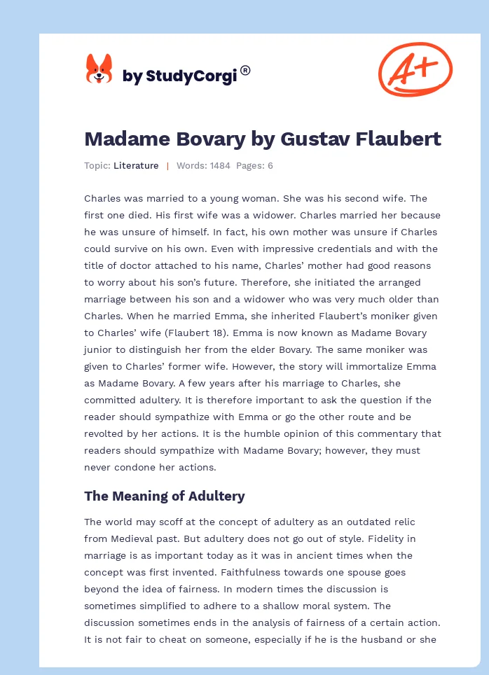 Madame Bovary by Gustav Flaubert. Page 1