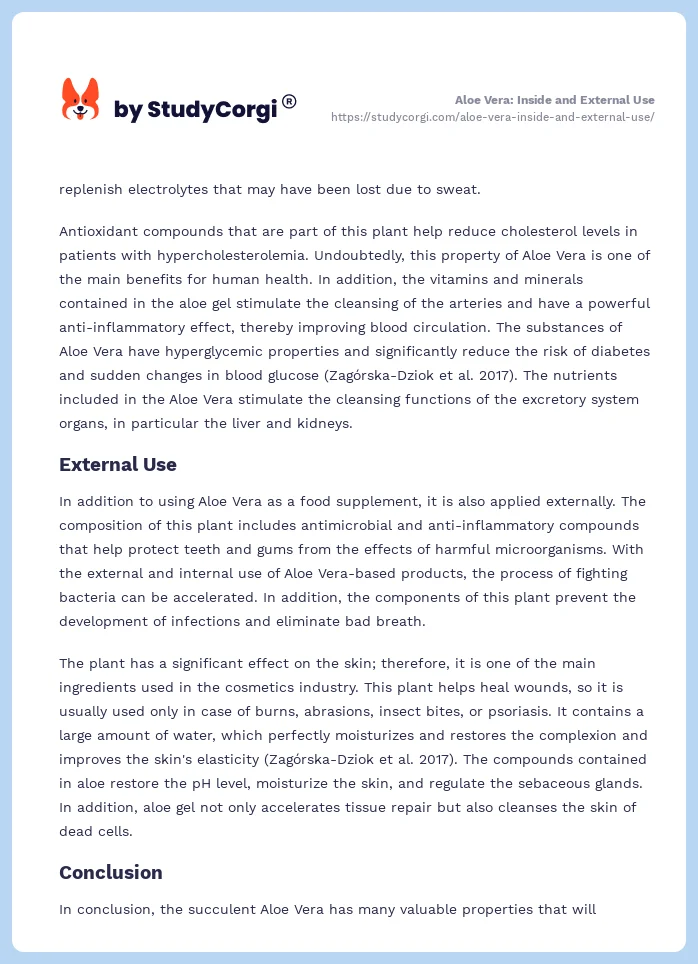 Aloe Vera: Inside and External Use. Page 2