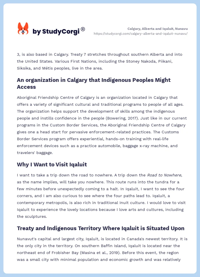 Calgary, Alberta and Iqaluit, Nunavu. Page 2