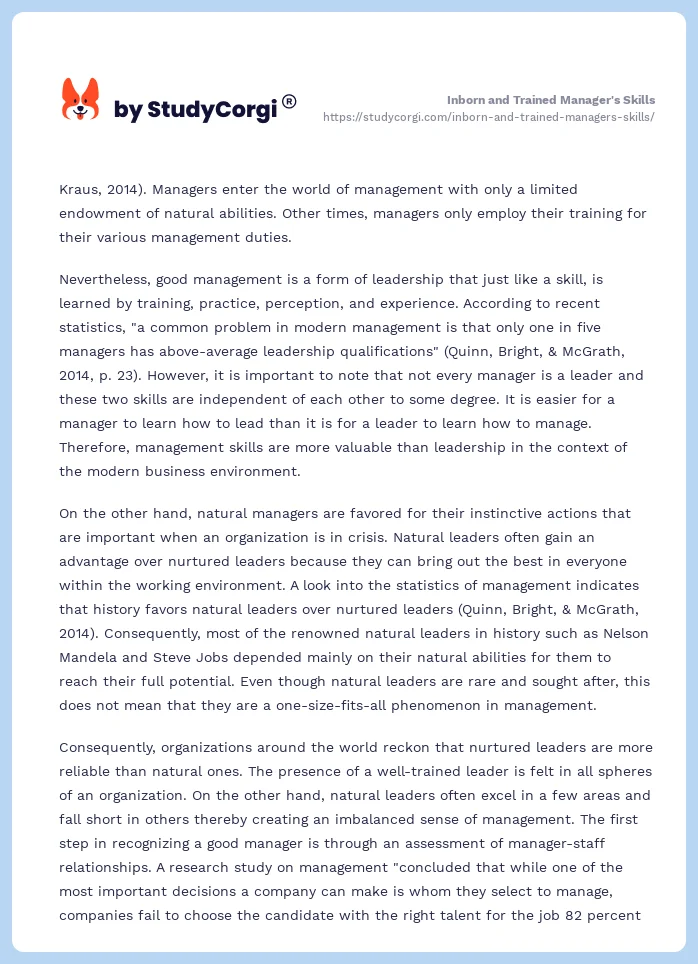 Inborn and Trained Manager's Skills. Page 2