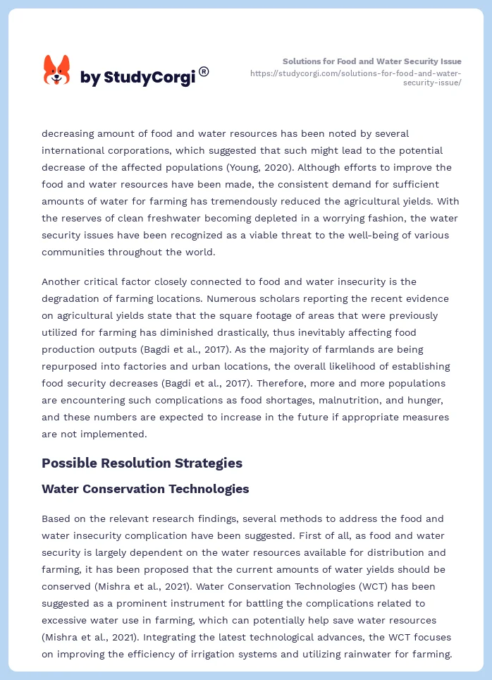 Solutions for Food and Water Security Issue. Page 2