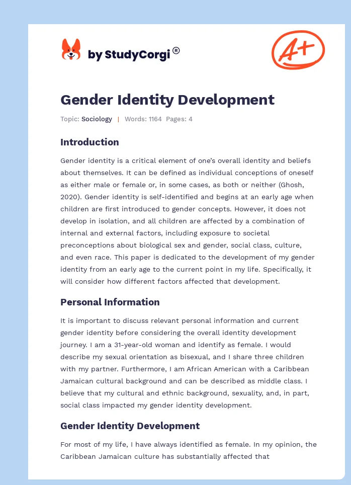 Gender Identity Development. Page 1