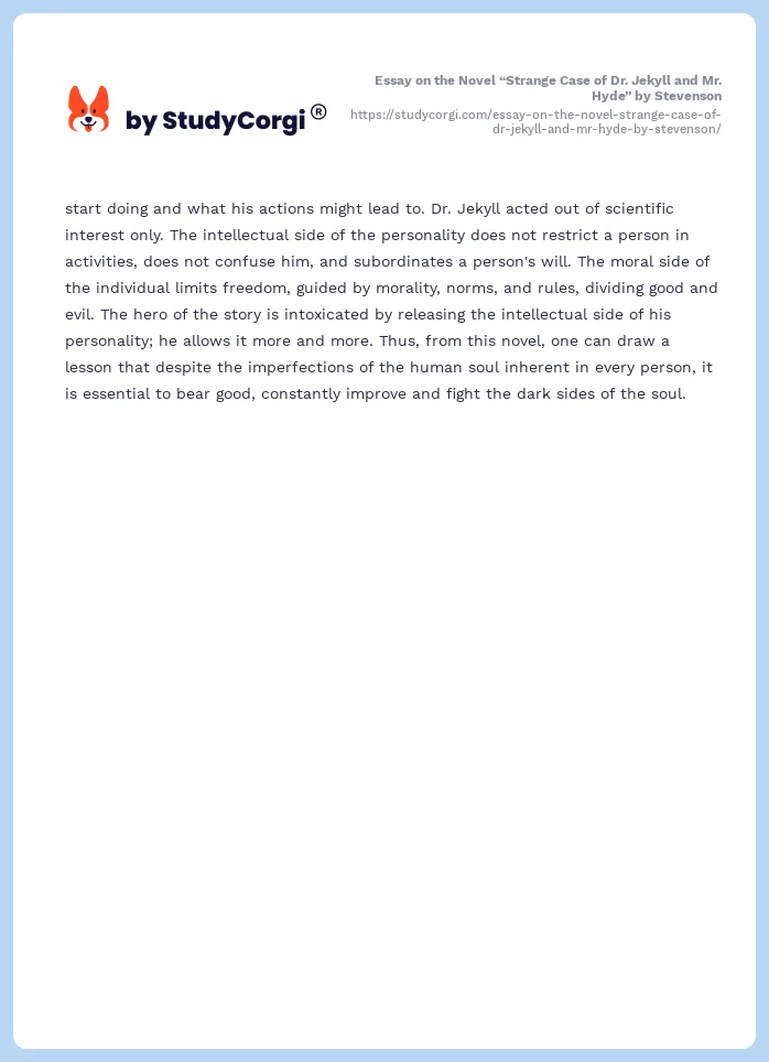 dr jekyll and mr hyde literary analysis essay