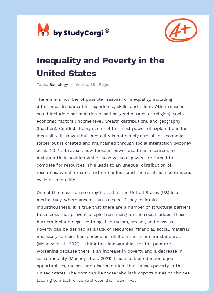 Inequality and Poverty in the United States. Page 1