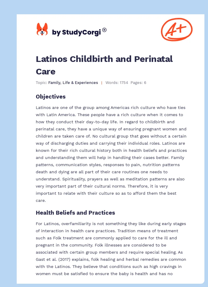 Latinos Childbirth and Perinatal Care. Page 1