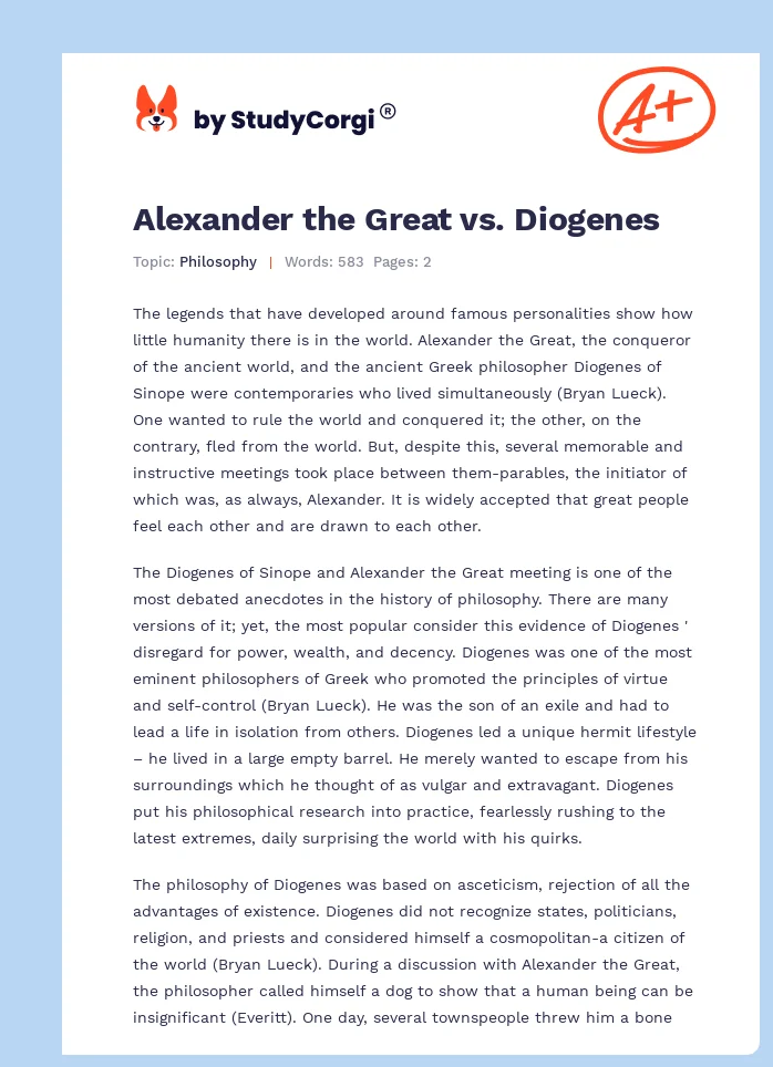 Alexander the Great vs. Diogenes. Page 1