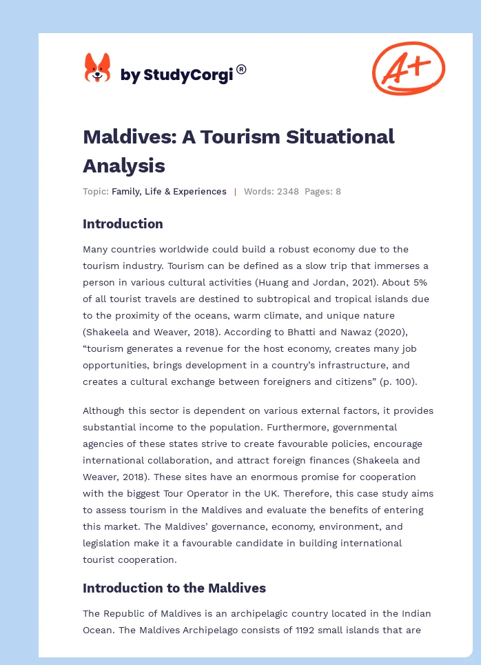 maldives tourism analysis