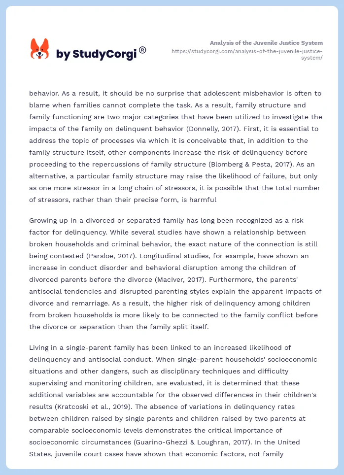 Analysis of the Juvenile Justice System. Page 2