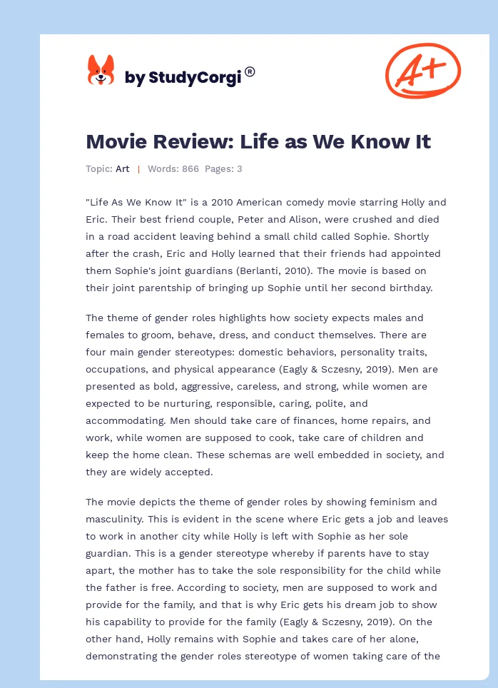 Movie Review: Life as We Know It. Page 1