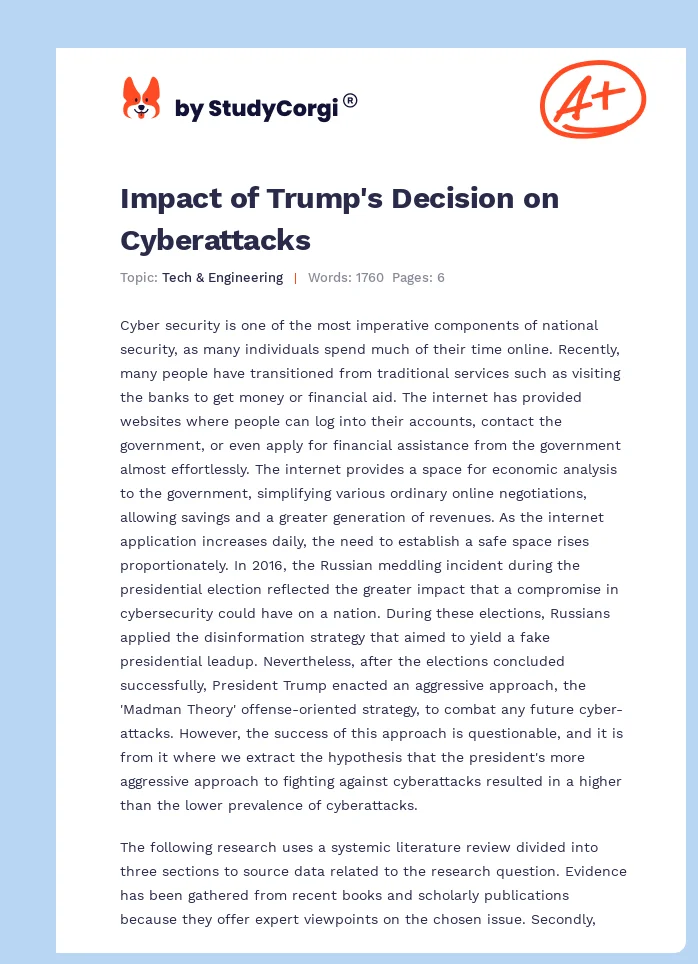 Impact of Trump's Decision on Cyberattacks. Page 1