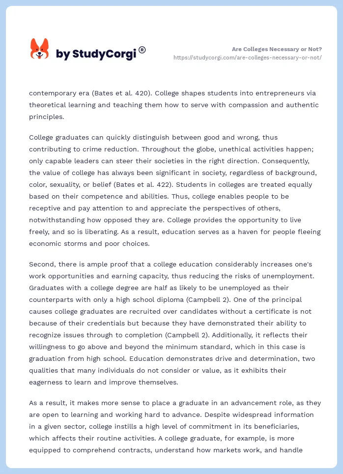 Are Colleges Necessary or Not?. Page 2