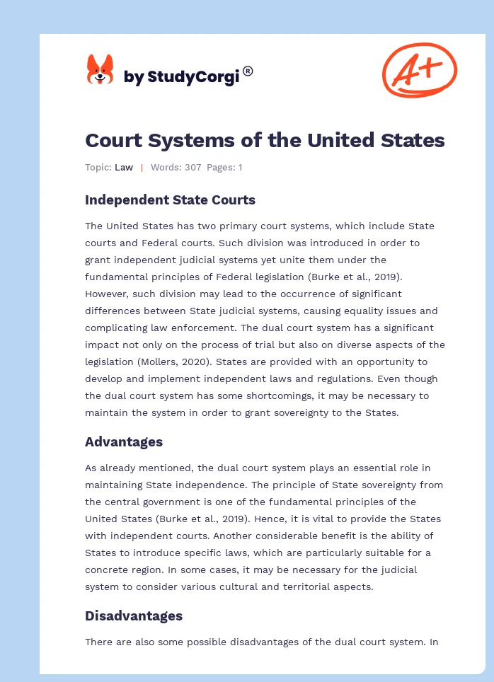 Court Systems of the United States. Page 1