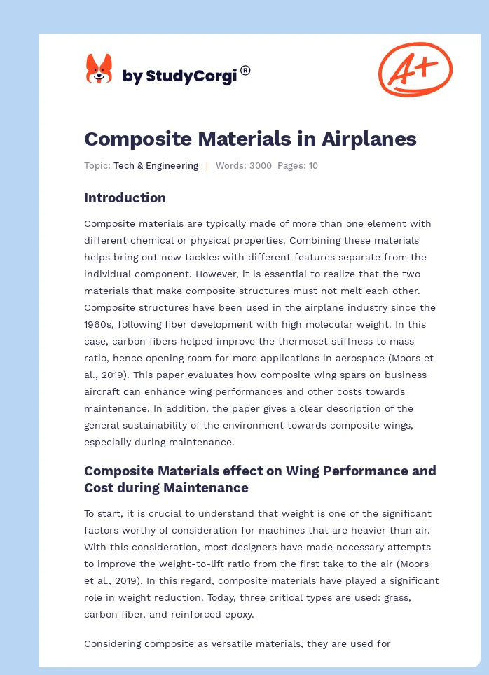 Composite Materials in Airplanes. Page 1