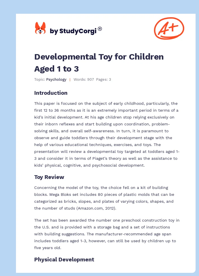Developmental Toy for Children Aged 1 to 3. Page 1