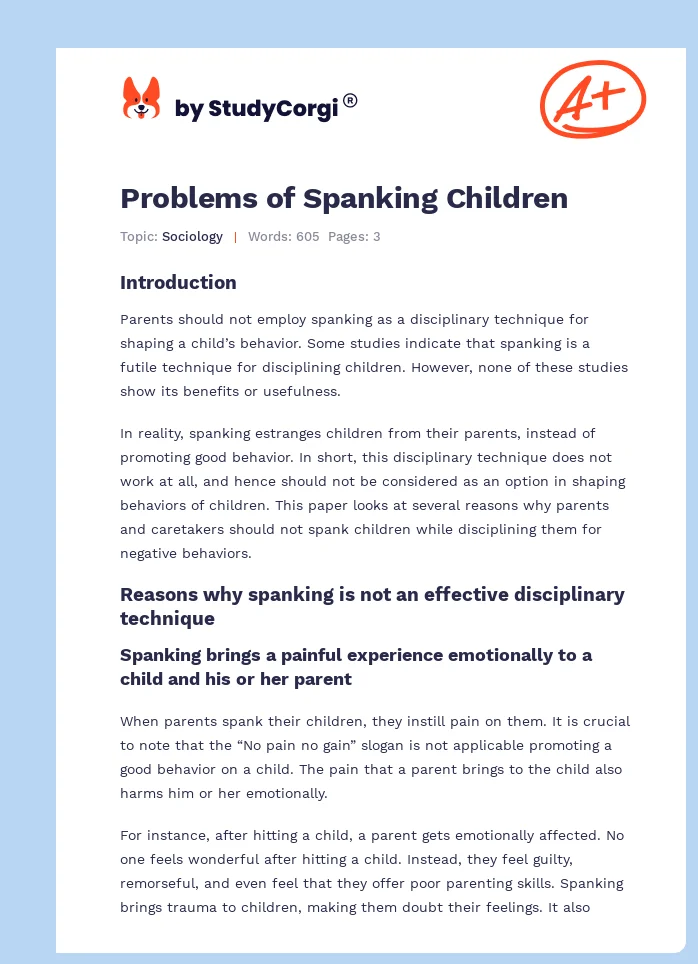 Problems of Spanking Children. Page 1