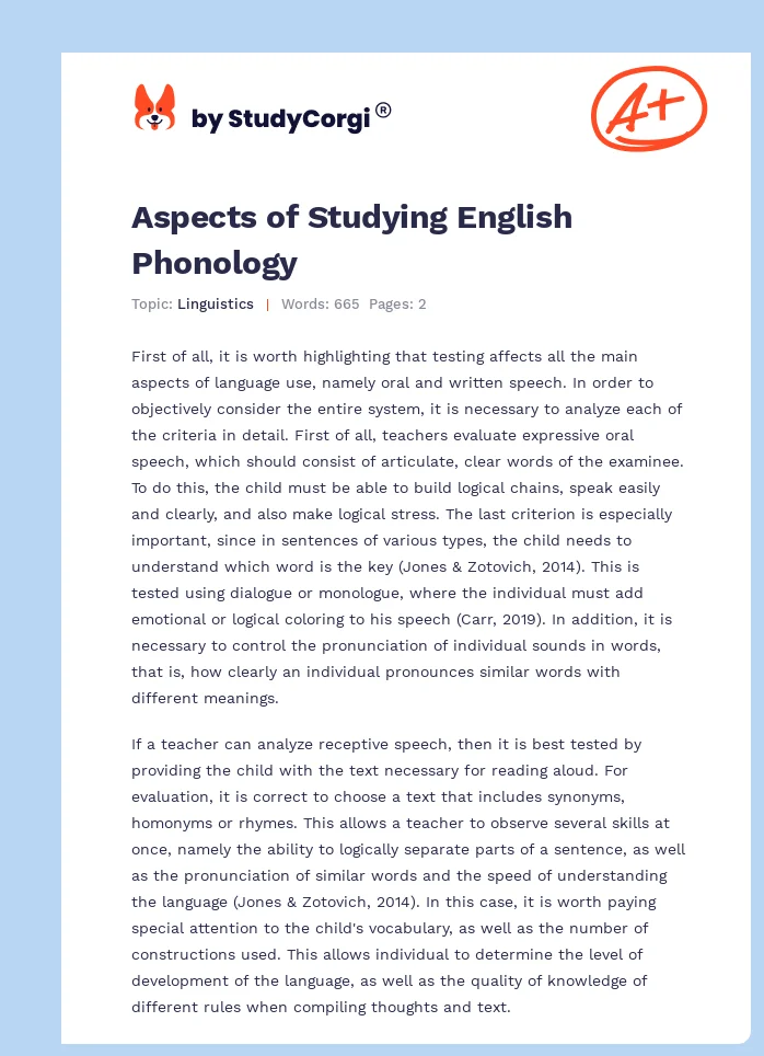Aspects of Studying English Phonology. Page 1