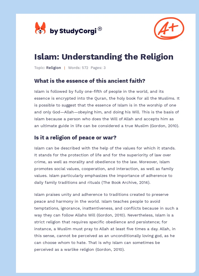 Islam: Understanding the Religion. Page 1