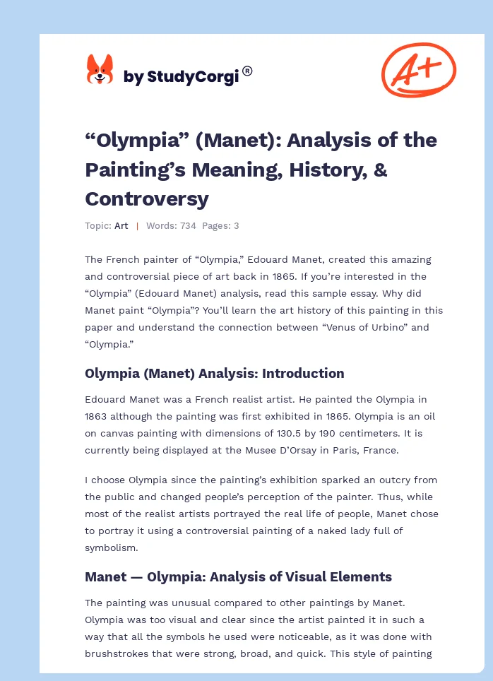 “Olympia” (Manet): Analysis of the Painting’s Meaning, History, & Controversy. Page 1