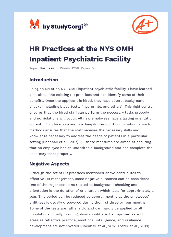 HR Practices at the NYS OMH Inpatient Psychiatric Facility. Page 1