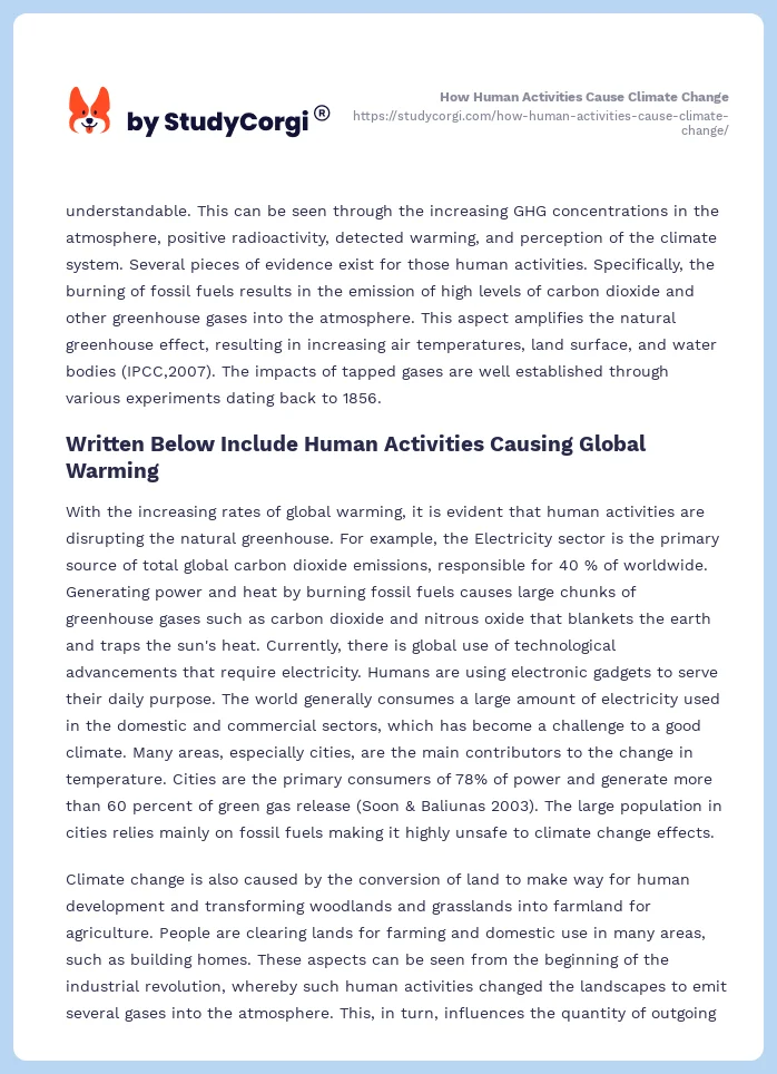 How Human Activities Cause Climate Change. Page 2