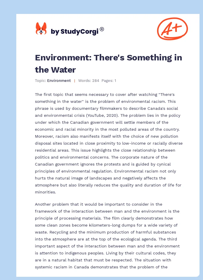 Environment: There's Something in the Water. Page 1