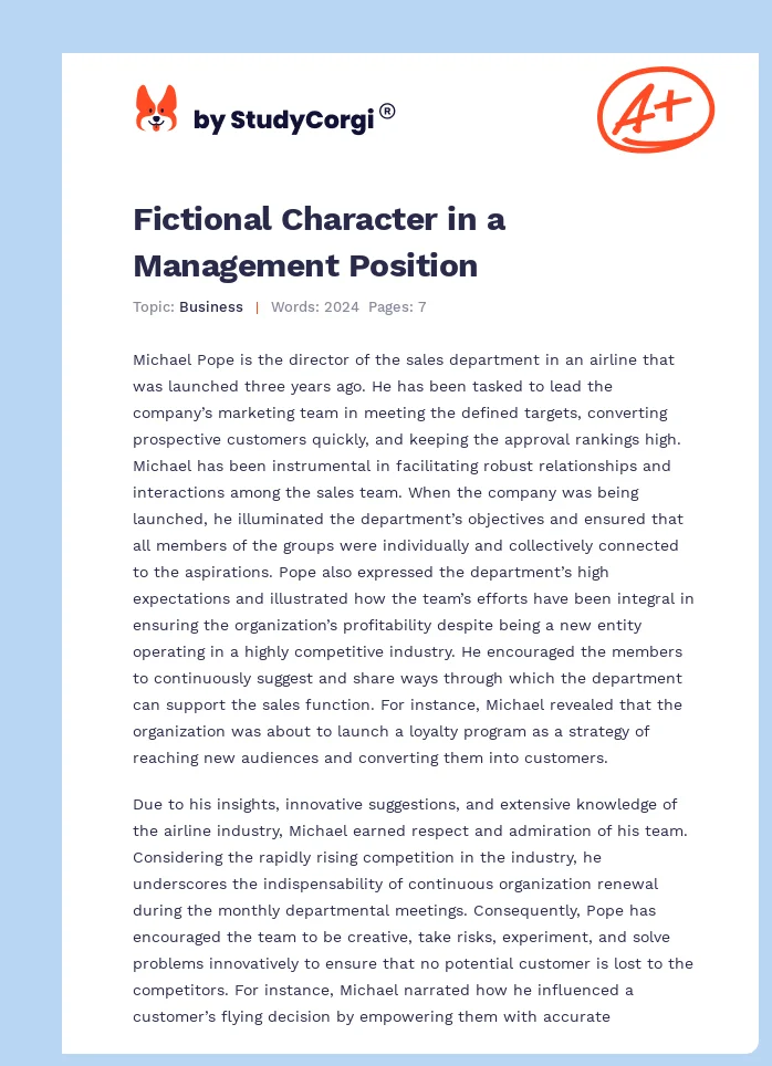 Fictional Character in a Management Position. Page 1