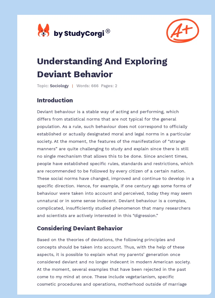 Understanding And Exploring Deviant Behavior. Page 1