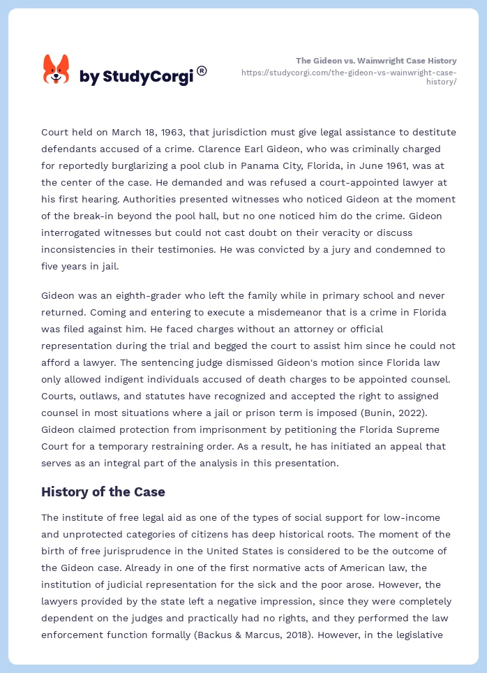 The Gideon vs. Wainwright Case History. Page 2