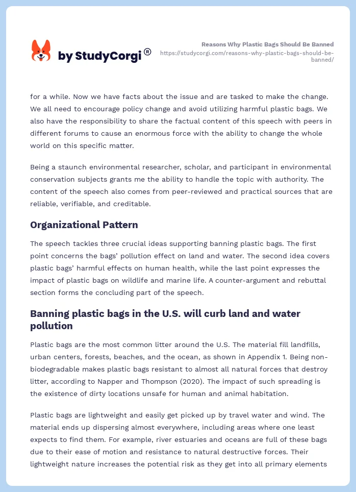 Reasons Why Plastic Bags Should Be Banned. Page 2