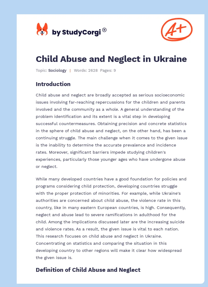 Child Abuse and Neglect in Ukraine. Page 1