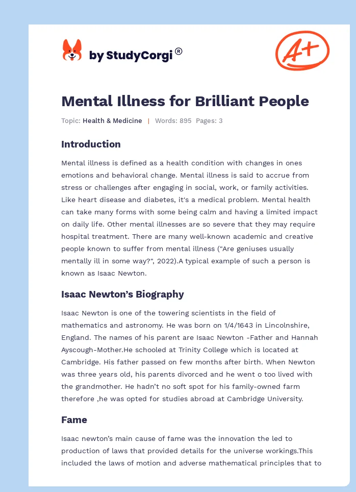 Mental Illness for Brilliant People. Page 1