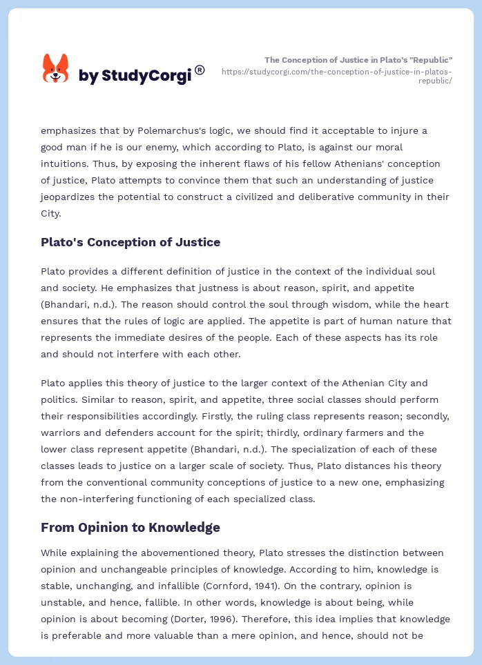 The Conception of Justice in Plato’s "Republic". Page 2