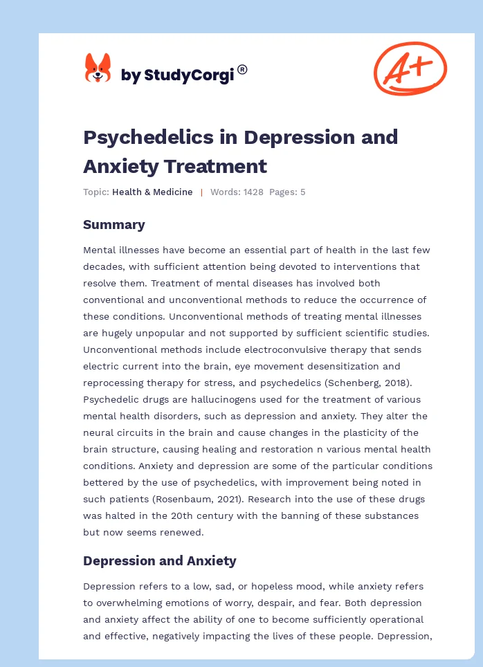 Psychedelics in Depression and Anxiety Treatment. Page 1