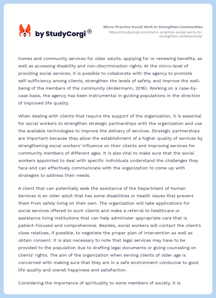 Micro-Practice Social Work to Strengthen Communities. Page 2