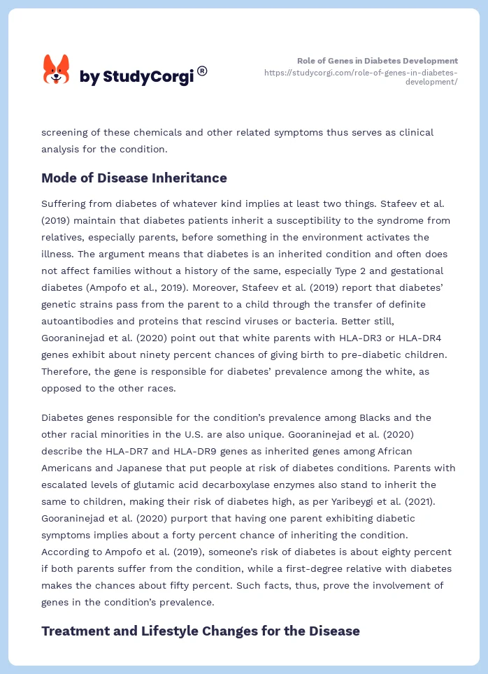 Role of Genes in Diabetes Development. Page 2