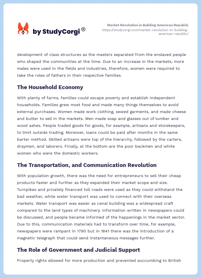 Market Revolution in Building American Republic. Page 2