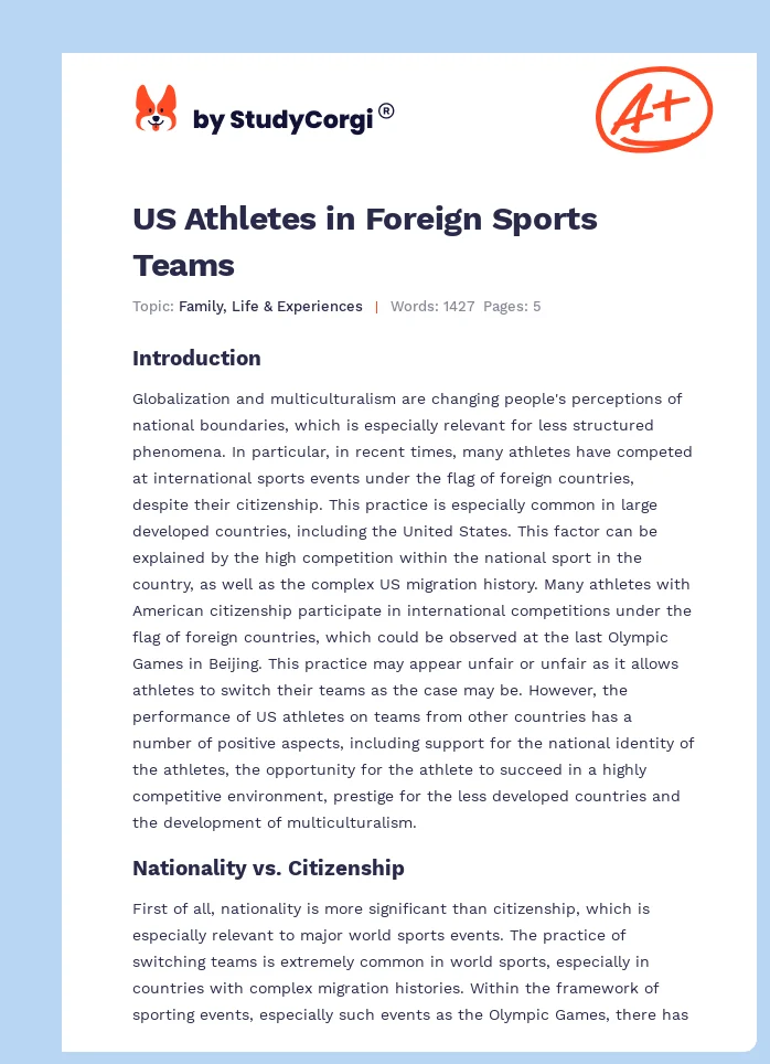 US Athletes in Foreign Sports Teams. Page 1