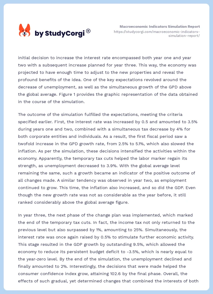 Macroeconomic Indicators Simulation Report. Page 2