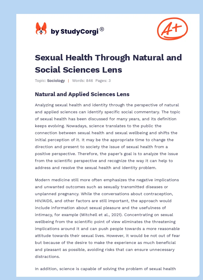 Sexual Health Through Natural and Social Sciences Lens. Page 1
