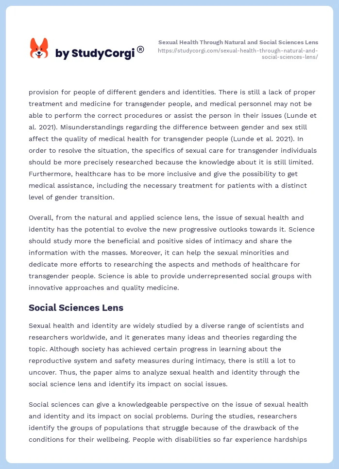 Sexual Health Through Natural and Social Sciences Lens. Page 2