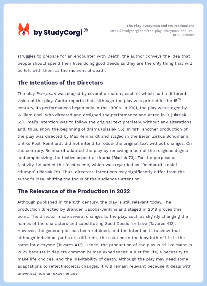 The Play Everyman and Its Productions. Page 2