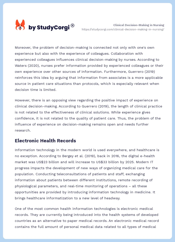 Clinical Decision-Making in Nursing. Page 2