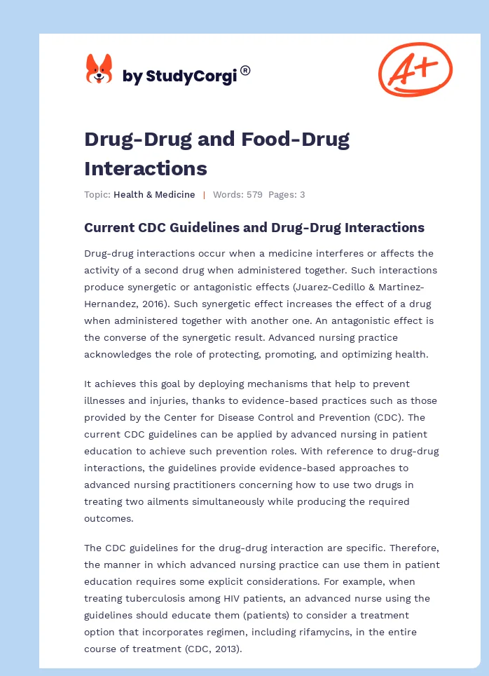 Drug-Drug and Food-Drug Interactions. Page 1