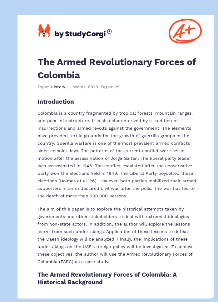 The Armed Revolutionary Forces of Colombia. Page 1