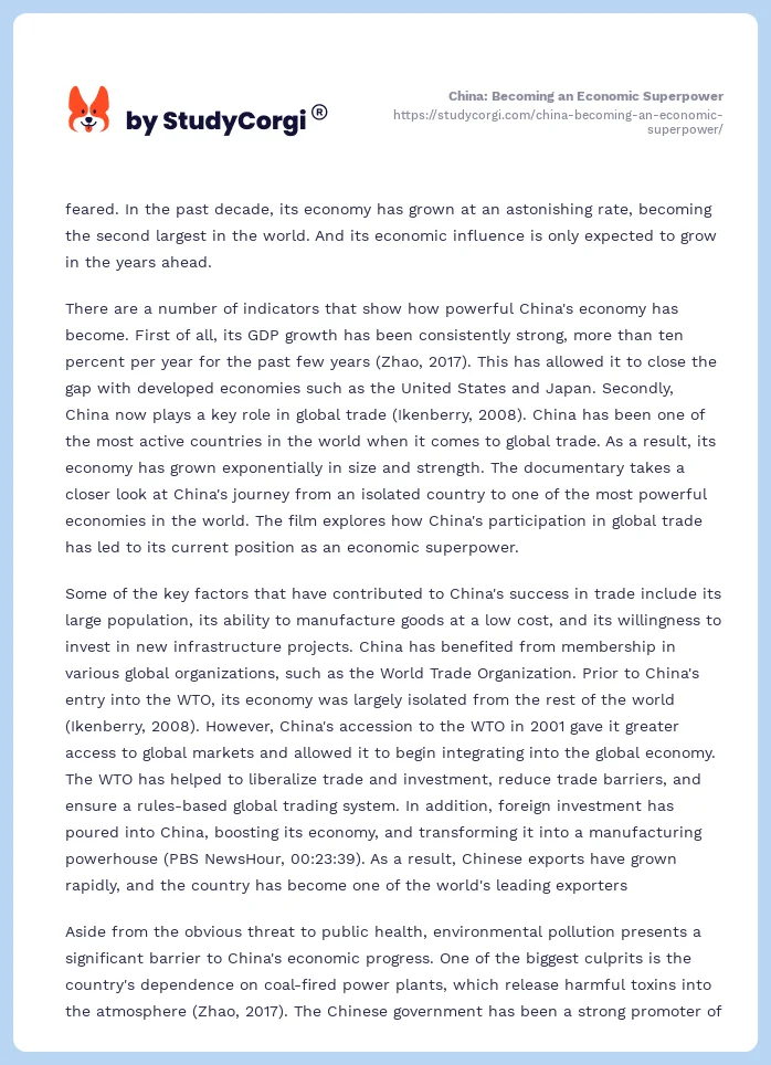 China: Becoming an Economic Superpower. Page 2