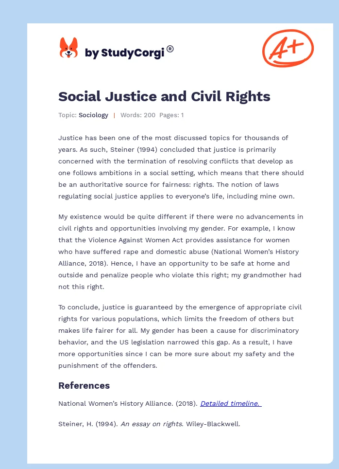 Social Justice and Civil Rights. Page 1