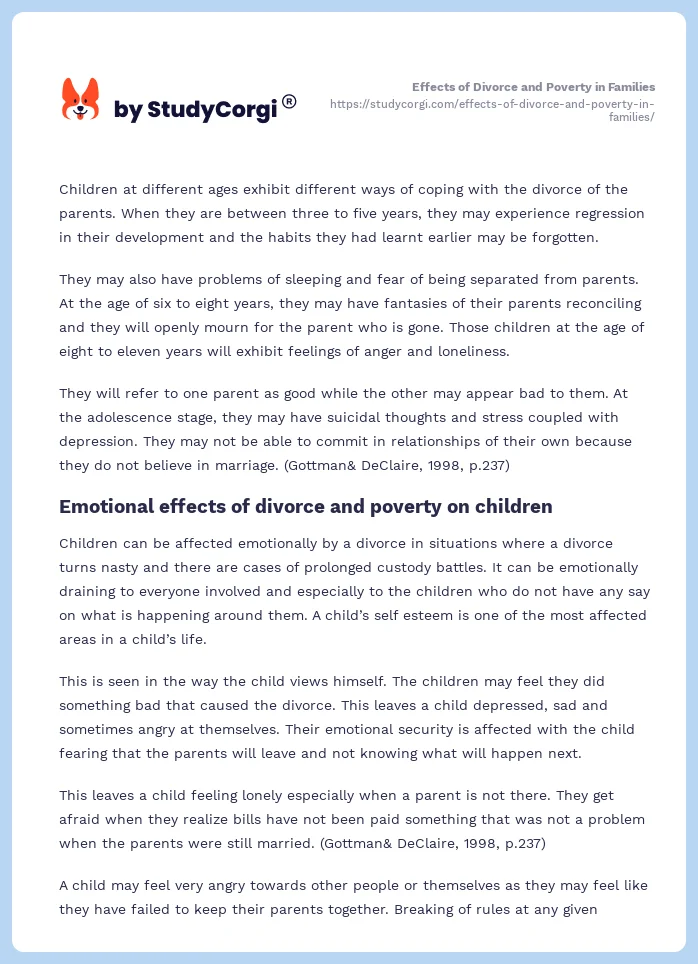 Effects of Divorce and Poverty in Families. Page 2